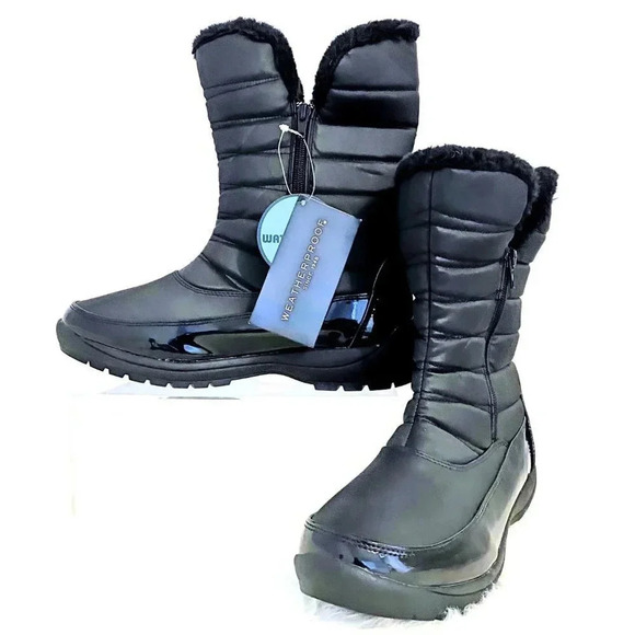 Weatherproof Black Winter Snow Boots Size 10 NWT - Picture 2 of 7